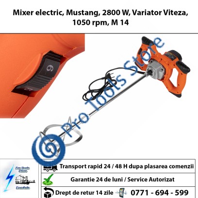  Mixer electric, Mustang, 2800 W, Variator Viteza, 1050 rpm, M 14 