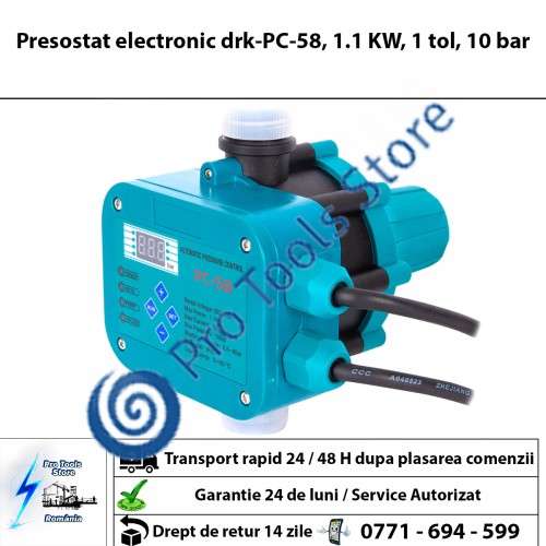 Presostat electronic drk-PC-58, 1.1 KW, 1 tol, 10 bar