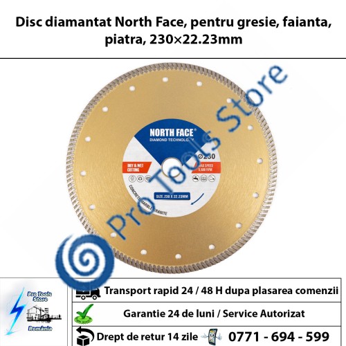 Disc diamantat North Face, pentru gresie, faianta, piatra, 230×22.23mm