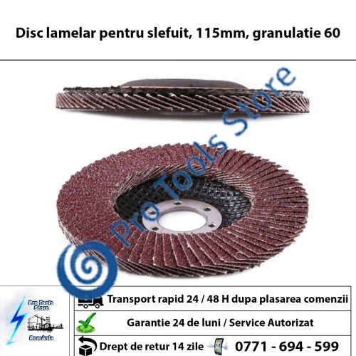 Disc lamelar pentru slefuit, 115mm, granulatie 60