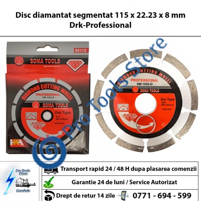 Disc diamantat segmentat 115 x 22.23 x 8 mm Drk-Professional