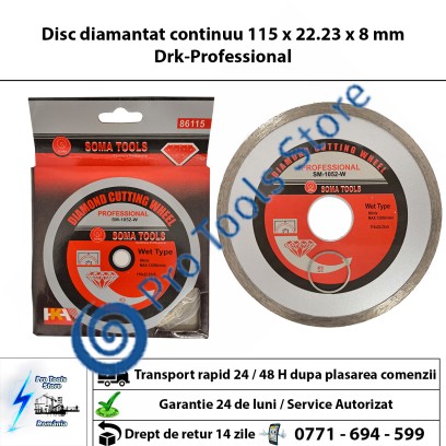 Disc diamantat continuu 115 x 22.23 x 8 mm Drk-Professional