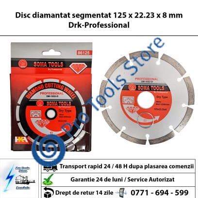 Disc diamantat segmentat 125 x 22.23 x 8 mm Drk-Professional
