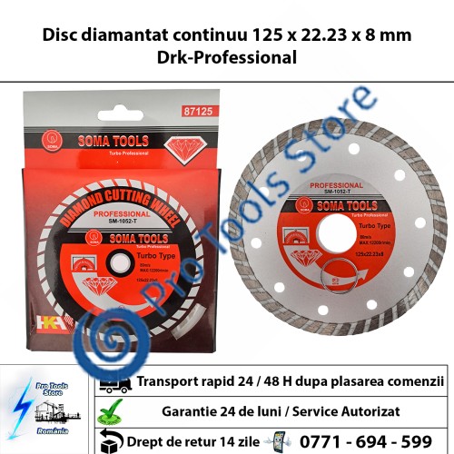 Disc diamantat continuu 125 x 22.23 x 8 mm Drk-Professional