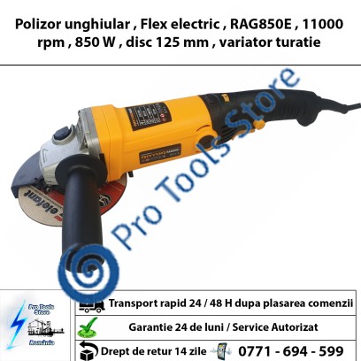 Polizor unghiular , Flex electric , RAG850E , 11000 rpm , 850 W , disc 125 mm , variator turatie