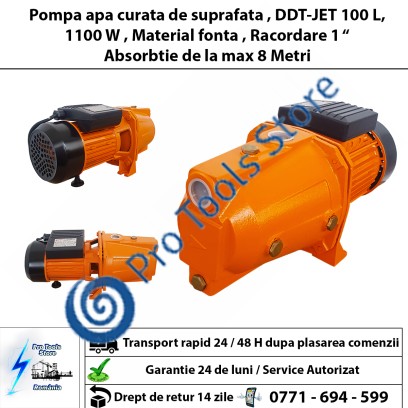 Pompa de suprafata, DDT, JET100, 1100 W, Fonta