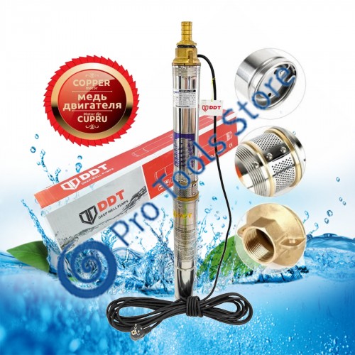 Pompa submersibila, DDT, 3QJD-1.1, 1.1 kW, Inox, 75 mm diametru, 10 turbine