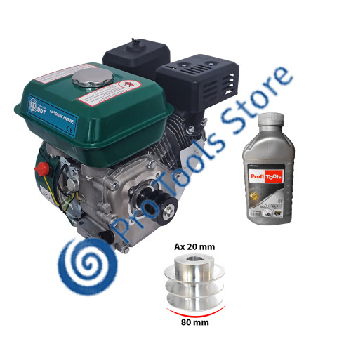 Motor pe benzina DDT Profesional 7.5 Cp, 4 timpi, 200 CC, 3.6 L Rezervor , 2 fulii, 80 mm si 40 mm + Ulei 600 ml