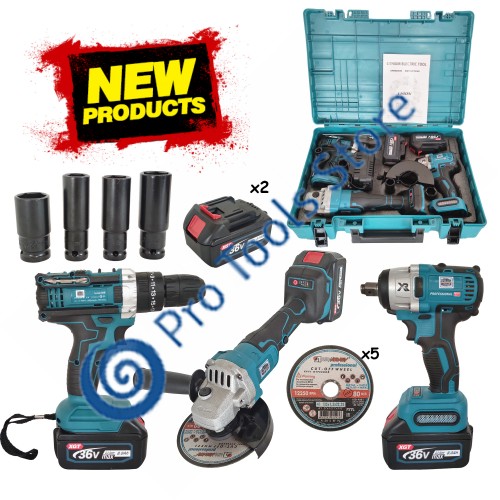 * PROMO* , Trusa 3 piese cu acumulator, German Meister , Masina de insurubat cu impact, Autofiletanta & Polizor unghiular, Model nou * PROMO* , Trusa 3 piese cu acumulator, German Meister , Masina de insurubat cu impact, Autofiletanta & Polizor unghiular, Model nou