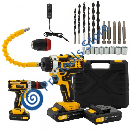 Trusa autofiletanta pe acumulator 21V ROTOR RCD21 + biti, 1350 RPM, Brushless , 30 Nm , 2 in 1 