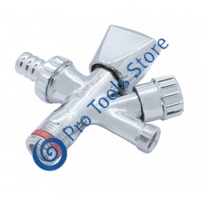 Robinet coltar combinat cu doua iesiri 1/2"x3/8"x3/4"