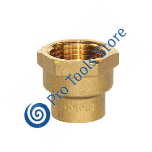 Conector din alama ptr teava cupru 15*3/8" FI Conector din alama ptr teava cupru 15*3/8" FI