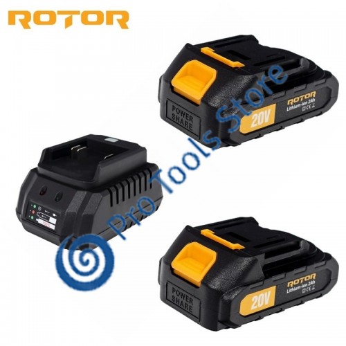 Set incarcator 20V cu acumulator 20V/2Ah RCB-20V ROTOR