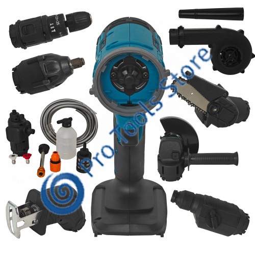 Trusa 8 in 1, German Meister, pistol spalat, suflanta, rotopercutor, autofiletanta, mini-drujba, sabie, flex , impact