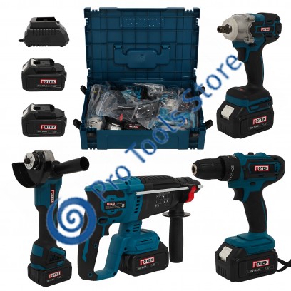 Trusa completa 4 piese, Bormasina cu impact, Autofiletanta, Ciocan Rotopercutor & Polizor unghiular ,2 Acumulatori Li-Ion, 36 V , 5 Amp