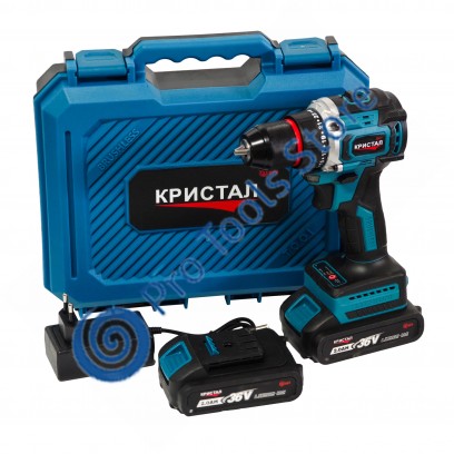 Autofiletanta cu 2 acumulatori, DDT-KRISTAL, Motor Brushless, 2 trepte viteza, 36 V , 2 Ah , 65NM, Albastru