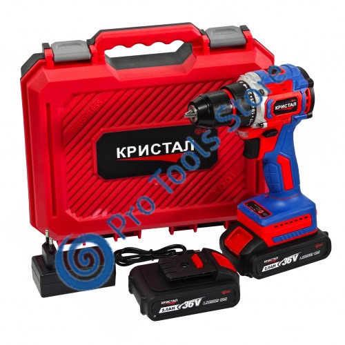 Autofiletanta cu 2 acumulatori, DDT-KRISTAL, Motor Brushless, 2 trepte viteza, 36 V , 2 Ah , 65NM, Rosie