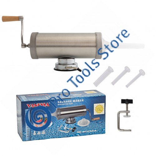 * Promo * Aparat de facut carnati, Vanessa, Orizontal cu ventuza, capacitate3 Kg , 3 palnii incluse * Promo * Aparat de facut carnati, Vanessa, Orizontal cu ventuza, capacitate3 Kg , 3 palnii incluse