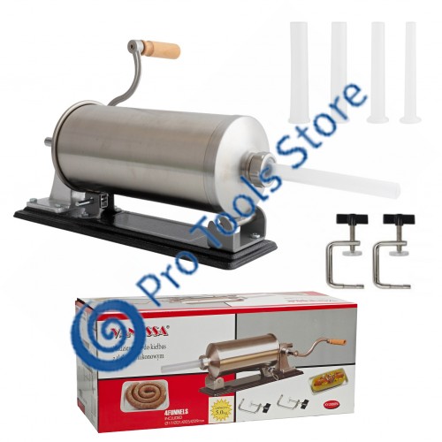 Aparat de facut carnati orizontal, Vanessa, Capacitate 5 kg, 4 palnii incluse