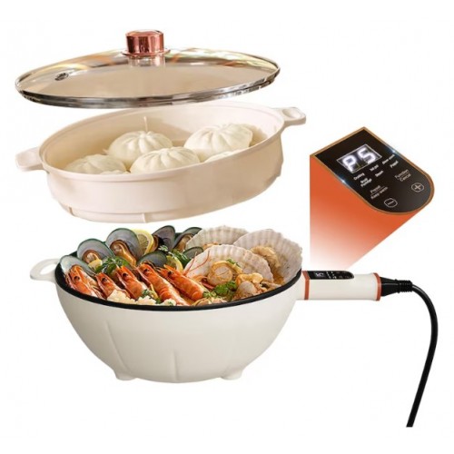 Tigaie Electrica Multifunctionala 26cm, Capacitate 3L, Invelis Antiaderent Ceramic, Putere 1000-1350W, Timer 1-12 Ore Tigaie Electrica Multifunctionala 26cm, Capacitate 3L, Invelis Antiaderent Ceramic, Putere 1000-1350W, Timer 1-12 Ore
