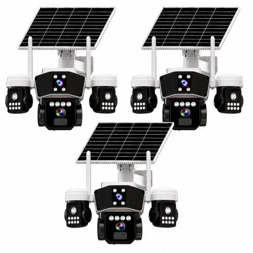 " SET 3 BUCATI " Camera Supraveghere WiFi Solara Triple-Lens 9MP | Vedere 360° | Detectie PIR | 20 LED-uri Night Vision 30m|IP65 " SET 3 BUCATI " Camera Supraveghere WiFi Solara Triple-Lens 9MP | Vedere 360° | Detectie PIR | 20 LED-uri Night Vision 30m|IP65