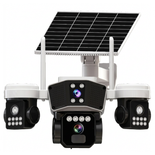 Camera Supraveghere WiFi Solara Triple-Lens 9MP | Vedere 360° | Detectie PIR | 20 LED-uri Night Vision 30m | Card Cadou | IP65 Camera Supraveghere WiFi Solara Triple-Lens 9MP | Vedere 360° | Detectie PIR | 20 LED-uri Night Vision 30m | Card Cadou | IP65