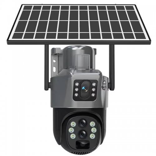 Cameră Supraveghere 4G LTE cu Panou Solar, Doua Lentile, Zoom Optic 10X, 6MP (3MP+3MP), Aplicație V380 Pro Cameră Supraveghere 4G LTE cu Panou Solar, Doua Lentile, Zoom Optic 10X, 6MP (3MP+3MP), Aplicație V380 Pro