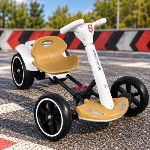 Kart electric pliabil, HARCRAFT, alimentare 12V, control parental prin telecomanda, 2 viteze , Inainte / Inapoi, Gold + Negru