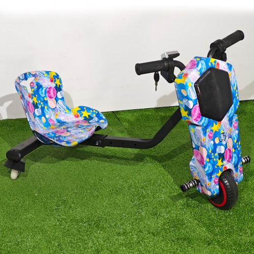 Tricicletă Electrică Copii cu Drift 360° – 350W, 36V, Bluetooth + Difuzor, Lumini LED, 20 km/h, Multicolor