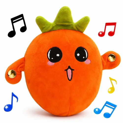 Jucărie Interactivă Muzicală Portocală din Pluș – Beat Piano cu Inducție, Senzori Tactili, 4 Moduri de Joacă, Muzică, Tobe, Cântece și Sunete, 3xAA