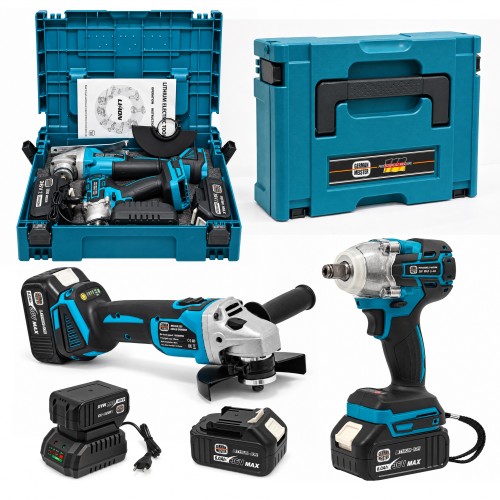 Set Scule cu Acumulator German Meister 36V MAX – Cheie de Impact 380 Nm + Polizor Unghiular 125 mm Brushless, 2 Acumulatori 6Ah, Încărcător și Valiză Set Scule cu Acumulator German Meister 36V MAX – Cheie de Impact 380 Nm + Polizor Unghiular 125 mm Brushless, 2 Acumulatori 6Ah, Încărcător și Valiză