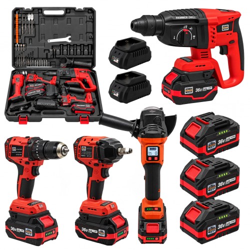 Trusă Scule cu Acumulator German Meister 36V, 4 în 1 – Autofiletantă + Rotopercutor + Flex 125 mm + Cheie Impact 600 Nm, 3 Acumulatori 4Ah, 2 Încărcătoare Trusă Scule cu Acumulator German Meister 36V, 4 în 1 – Autofiletantă + Rotopercutor + Flex 125 mm + Cheie Impact 600 Nm, 3 Acumulatori 4Ah, 2 Încărcătoare