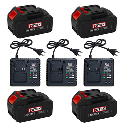 Pachet 4 Acumulatori Rotek Li-Ion 48V MAX 8.0Ah + 3 Încărcătoare Rapide German Meister DC24RA Pachet 4 Acumulatori Rotek Li-Ion 48V MAX 8.0Ah + 3 Încărcătoare Rapide German Meister DC24RA