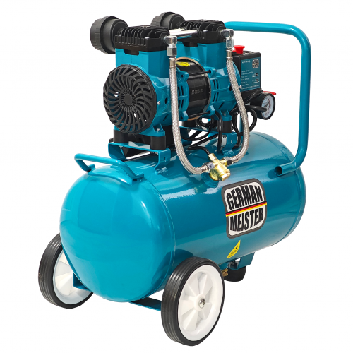 Compresor de aer fără ulei German Meister GM-24L, rezervor 24 Litri, 1300 W, 8 Bari, compresor silențios Oil-Free Compresor de aer fără ulei German Meister GM-24L, rezervor 24 Litri, 1300 W, 8 Bari, compresor silențios Oil-Free