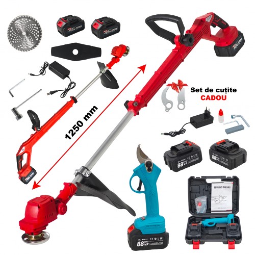 * Promo * Trimmer pe acumulator German Meister + Foarfeca electrica , 4 acumulatori combatibili , 2 incarcatoare, accesorii incluse * Promo * Trimmer pe acumulator German Meister + Foarfeca electrica , 4 acumulatori combatibili , 2 incarcatoare, accesorii incluse