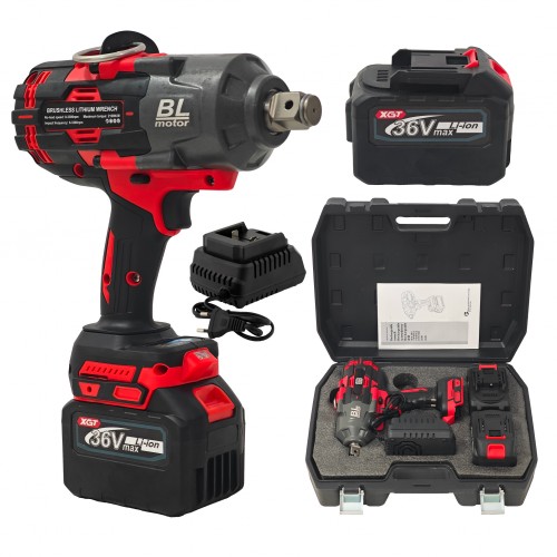Cheie de Impact Profesională German Meister 36V/10 AH MAX, Brushless 2100 Nm, Prindere 3/4", 3 Trepte de Putere, LED, Acumulator Li-Ion Cheie de Impact Profesională German Meister 36V/10 AH MAX, Brushless 2100 Nm, Prindere 3/4", 3 Trepte de Putere, LED, Acumulator Li-Ion