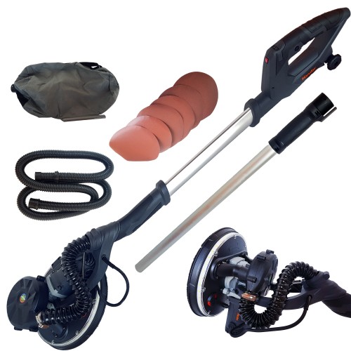 Slefuitor pentru perete Kzubr extensibil cu aspirator Ø 230 750 W 2100 Rpm 6 panze abrazive incluse