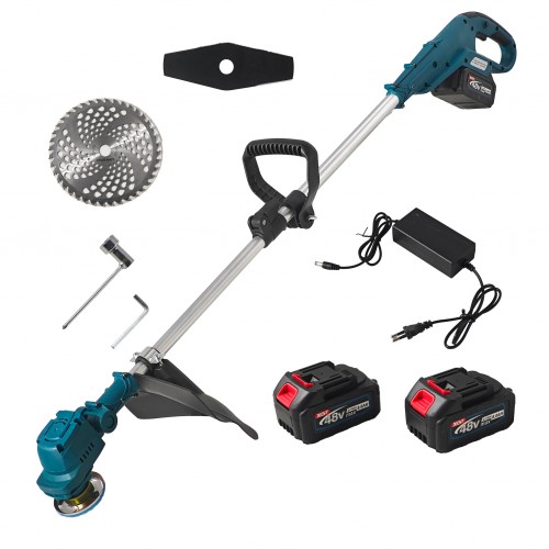 Trimmer pe acumulator, German Meister, 2 acumulatori + incarcator, 2 x disc , Model nou , Albastru