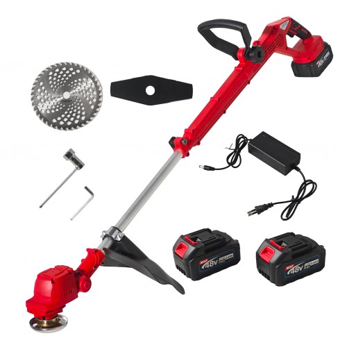 Trimmer pe acumulator, German Meister, 2 acumulatori + incarcator, 2 x disc , Model nou , Rosu