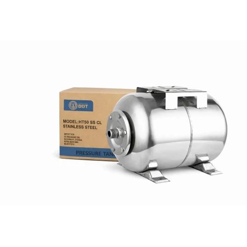 Vas de Expansiune Hidrofor DDT 50 Litri, Inox, Membrană Interschimbabilă din Cauciuc Butilic, Montaj Orizontal