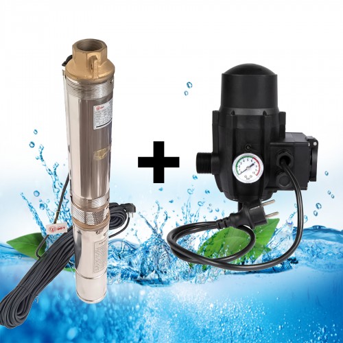 Pompa submersibila de adancime, DDT, 4QJD2-8, 1500 W, 8 turbine, 7 mc/h , 25 metri cablu alimentare + Presostat LS-4 Pompa submersibila de adancime, DDT, 4QJD2-8, 1500 W, 8 turbine, 7 mc/h , 25 metri cablu alimentare + Presostat LS-4