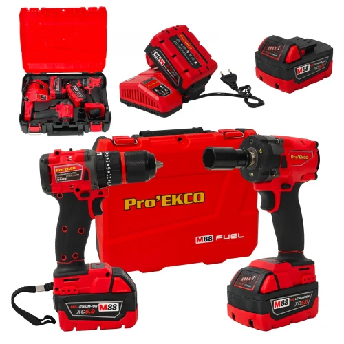 Trusă Profesională 2 în 1 Pro'Ekco M88 Brushless – Putere, autonomie și performanță pentru orice lucrare Trusă Profesională 2 în 1 Pro'Ekco M88 Brushless – Putere, autonomie și performanță pentru orice lucrare
