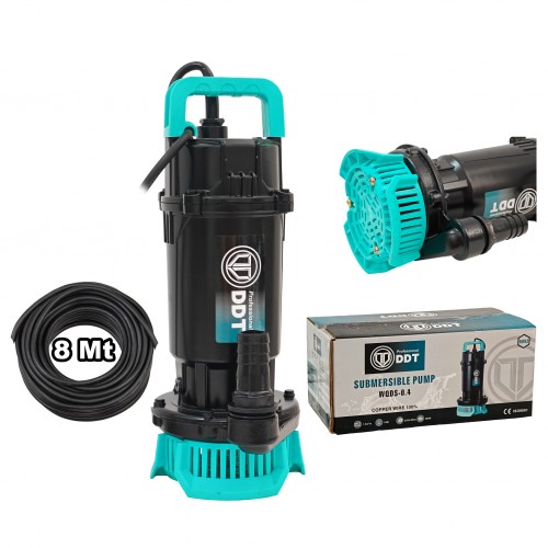 Pompă Submersibilă Apă Curată DDT WQDS-0.4, 400W / 0.5CP, Debit 1.5 m³/h, Refulare 18m, Bobinaj Cupru, Racord 1”, IP68
