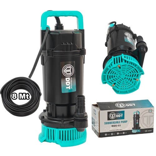 Pompă Submersibilă Apă Curată DDT WQDS-0.6, 0.75 CP, 220V, Debit 3 m³/h, Refulare 25 m, Bobinaj Cupru Masiv