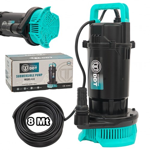 Pompă Submersibilă Apă Curată DDT WQDS-0.8, 800W / 1CP, Debit 3 m³/h, Refulare 35m, Bobinaj Cupru, 220V