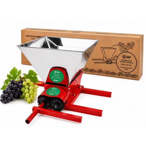 Zdrobitor manual pentru struguri și fructe DDT HGP-50S, cuvă inox, capacitate 300 kg/h, acționare manuală Zdrobitor manual pentru struguri și fructe DDT HGP-50S, cuvă inox, capacitate 300 kg/h, acționare manuală