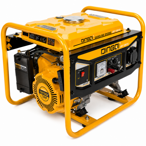 Generator de curent pe benzină DINGQI 1000W, 220V – Motor 2.9 CP, rezervor 6L, pornire manuală Generator de curent pe benzină DINGQI 1000W, 220V – Motor 2.9 CP, rezervor 6L, pornire manuală
