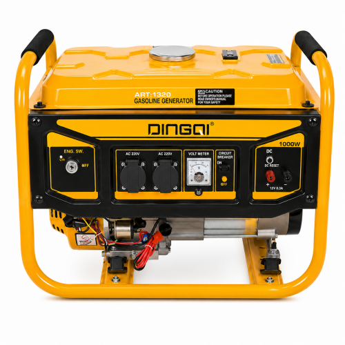 Generator de curent pe benzină DINGQI 2000W, 220V – Motor 7.0 CP, rezervor 15L, AVR, pornire manuală Generator de curent pe benzină DINGQI 2000W, 220V – Motor 7.0 CP, rezervor 15L, AVR, pornire manuală
