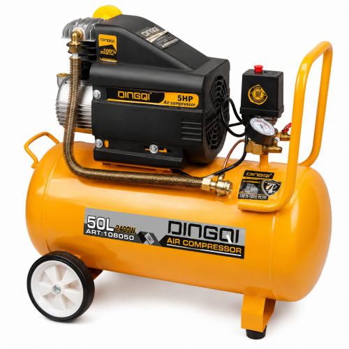 Compresor de aer DINGQI 50L, 2400W, 8 Bar – Motor 5 CP, bobinaj din cupru, compresor cu ulei Compresor de aer DINGQI 50L, 2400W, 8 Bar – Motor 5 CP, bobinaj din cupru, compresor cu ulei