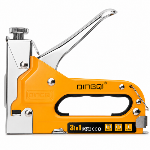 Capsator pentru tapițerie DINGQI 3 în 1, metalic, capse 4–16 mm, oțel Cr-V – reglaj forță de impact Capsator pentru tapițerie DINGQI 3 în 1, metalic, capse 4–16 mm, oțel Cr-V – reglaj forță de impact